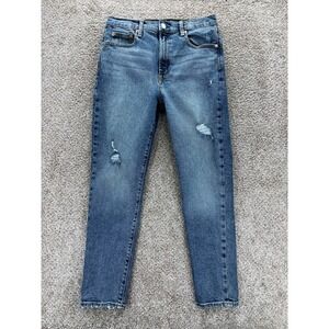 GAP Jeans Womens 28 Blue Skinny High Rise Ankle Honeymoon Destruct Stretch Denim